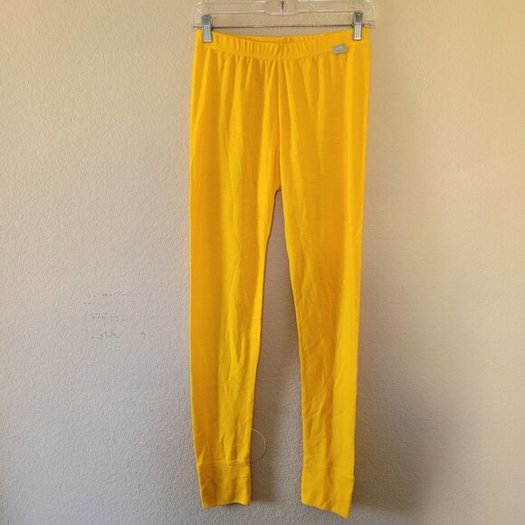 Merino Tech Womens Base Layer Pants Size Small 250 Superfine Merino Wool Yellow - Picture 1 of 8